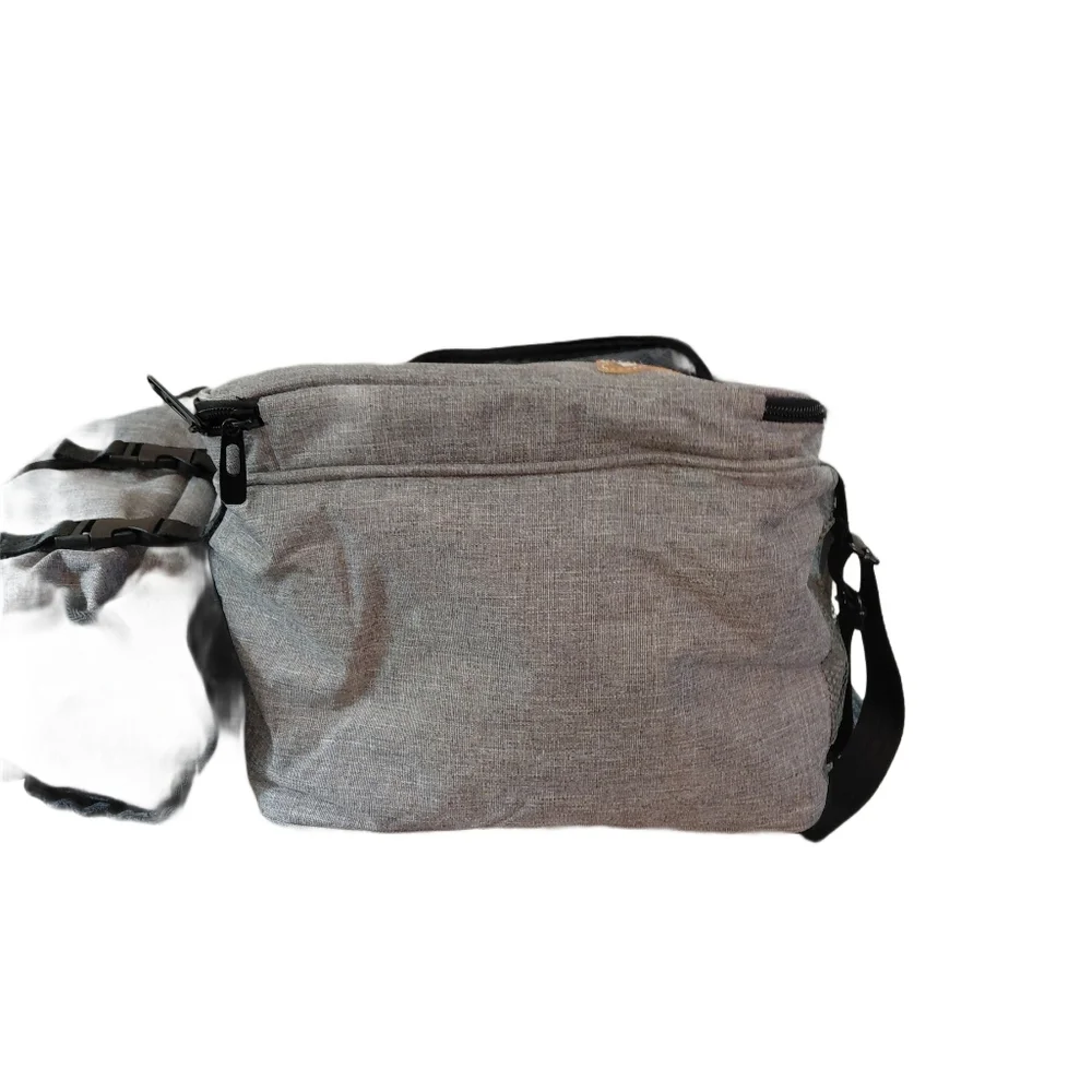 Gray and Black Pet Carrier Dog Park Picnic Travel Bag